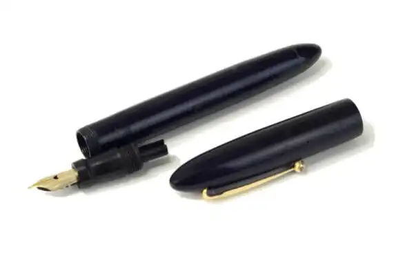 Vintage swan safety eyedropper fountain pen with 14C gold F nib - Clean - Image 2