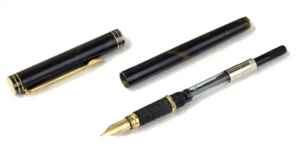 Vintage Waterman ideal lacquer barrel fountain pen with 18K gold medium nib - Mint - Image 2