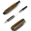 Hand turned pine wood  barrel fountain pen with iridium point Steel F Nib - Viveza Metro - Image 2