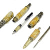 Hand turned one-of-a-kind pen set - Victorian style acrylic and brass body - Image 2