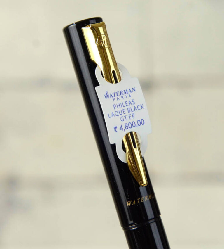 Buy Waterman phileas lacquer black fountain pen with plated F nib
