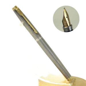 Vintage parker 75 sterling silver fountain pen 14Karat Gold B nib - Rare model flat cap