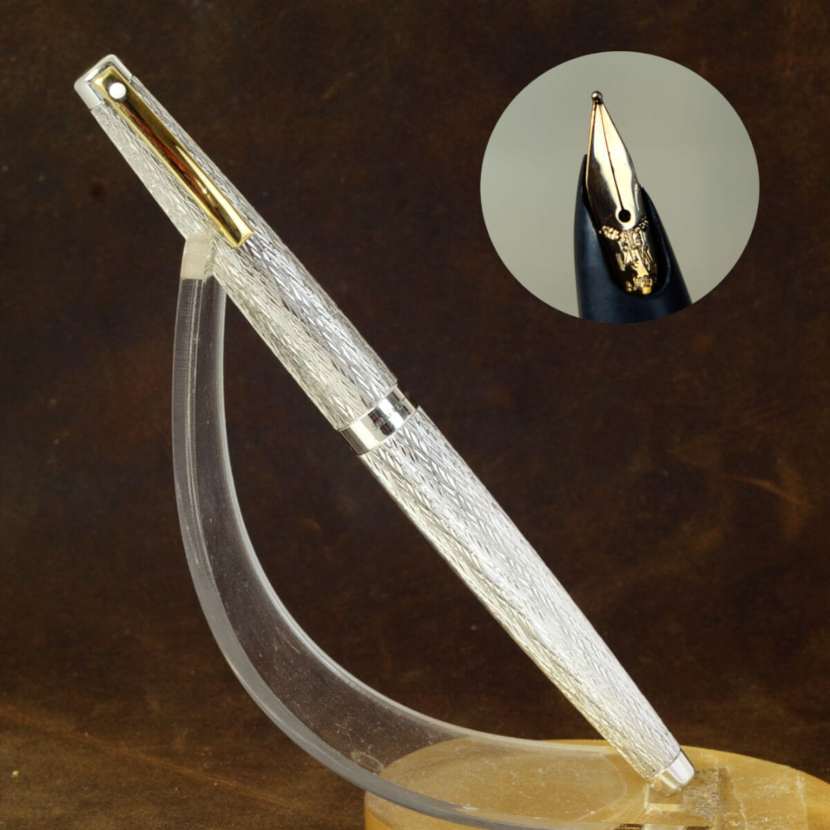 Vintage Lady sheaffer 925 Seaspray fountain pen 14K solid gold M nib  – Used