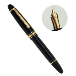 Montblanc Meisterstück 146 Piston Filler gold trim fountain pen 14K Gold EF point nib - Clean