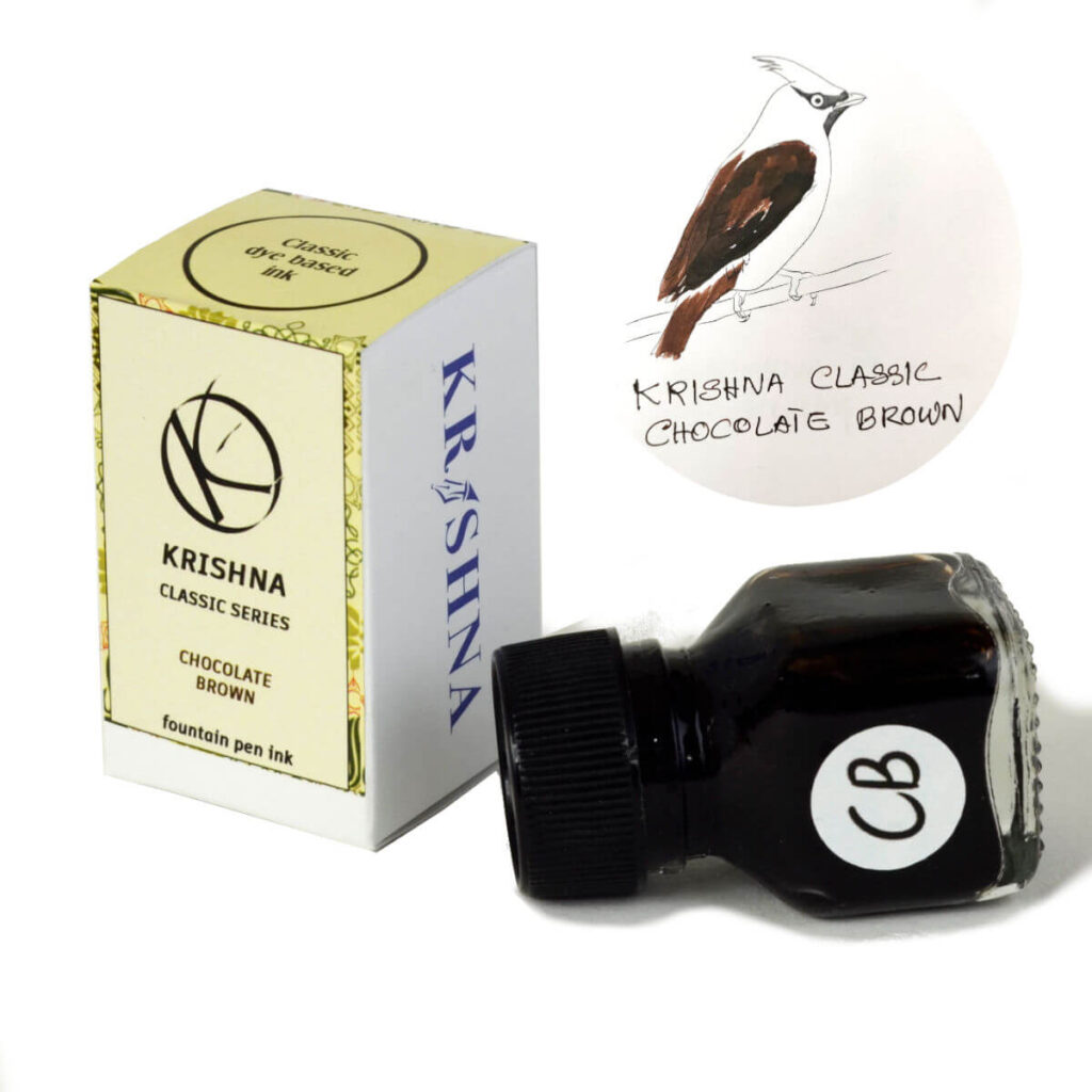 Buy krishna ink classic chocolate brown fountain pen ink online