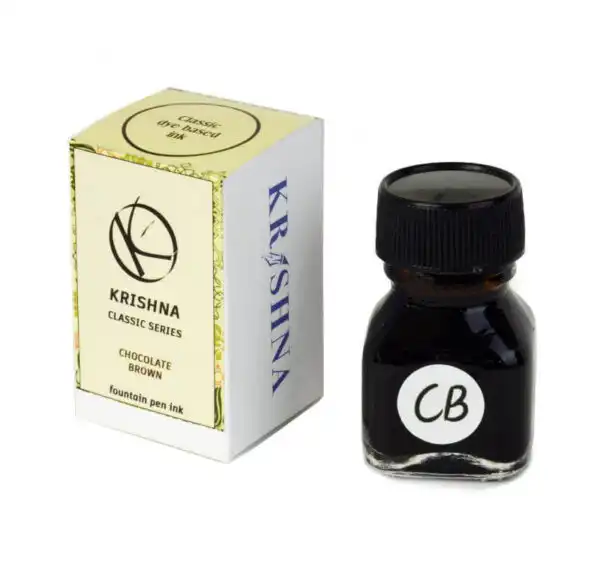 Krishna Ink classic chocolate brown fountain pen ink - 20 ml - Image 2