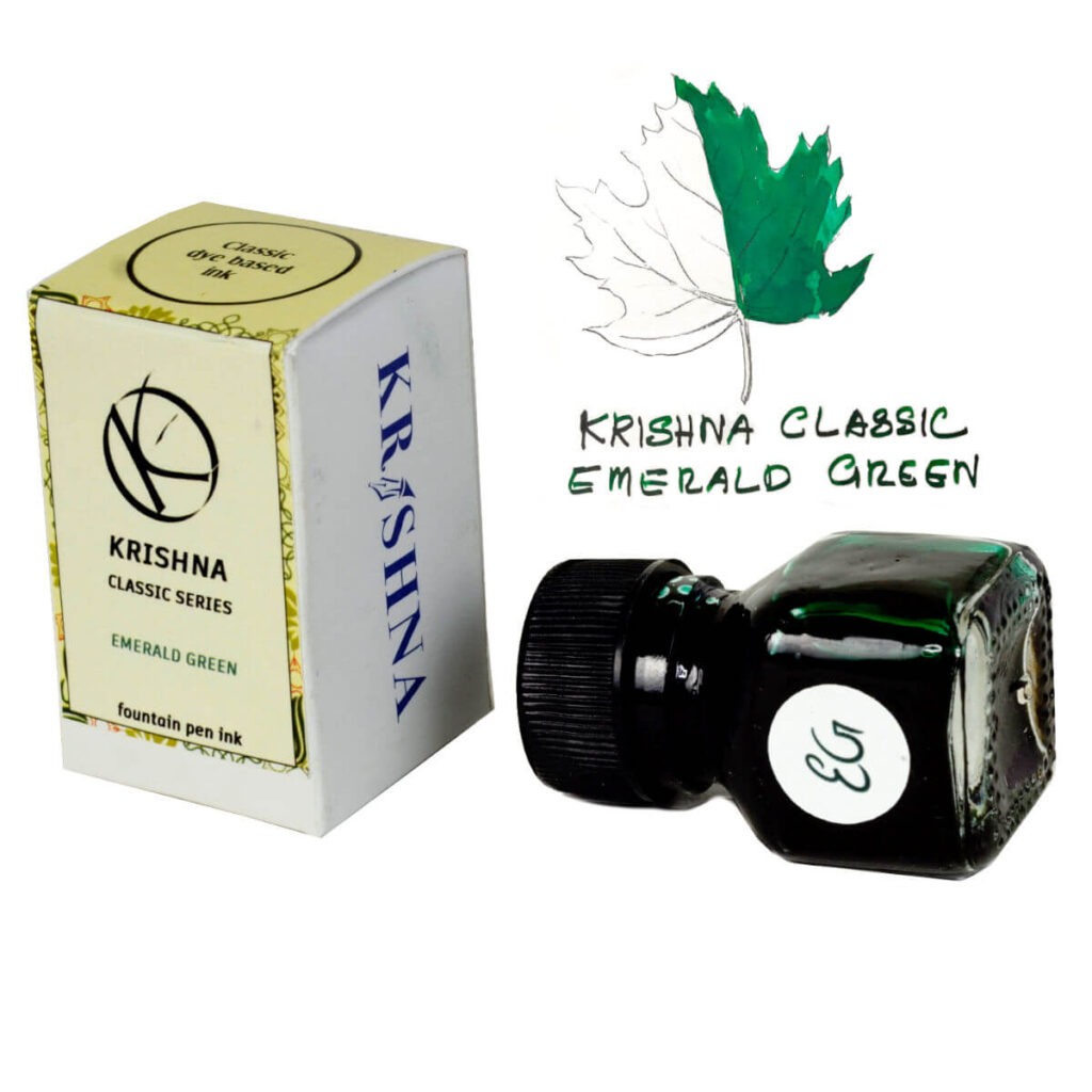 Buy krishna ink classic emerald green fountain pen ink online