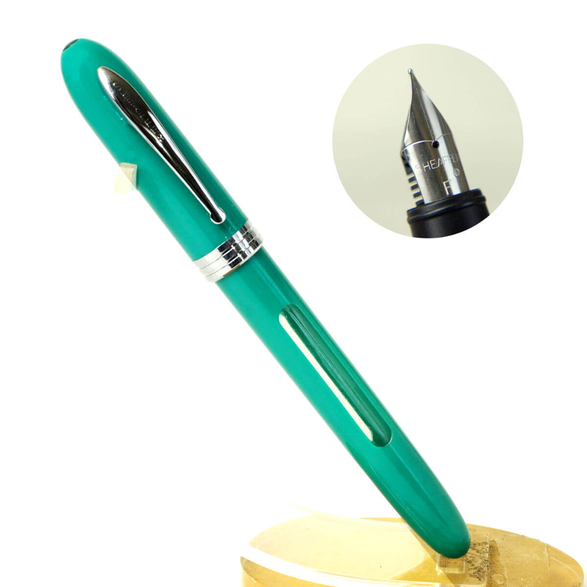Vintage Sheaffer school teal fountain pen with steel F nib | NOS | New model