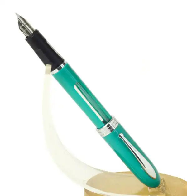 Vintage Sheaffer school teal fountain pen with steel F nib | NOS | New model - Image 2