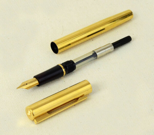 Vintage waterman torsade gold filled fountain pen - 18K solid gold M nib - Used - Image 2