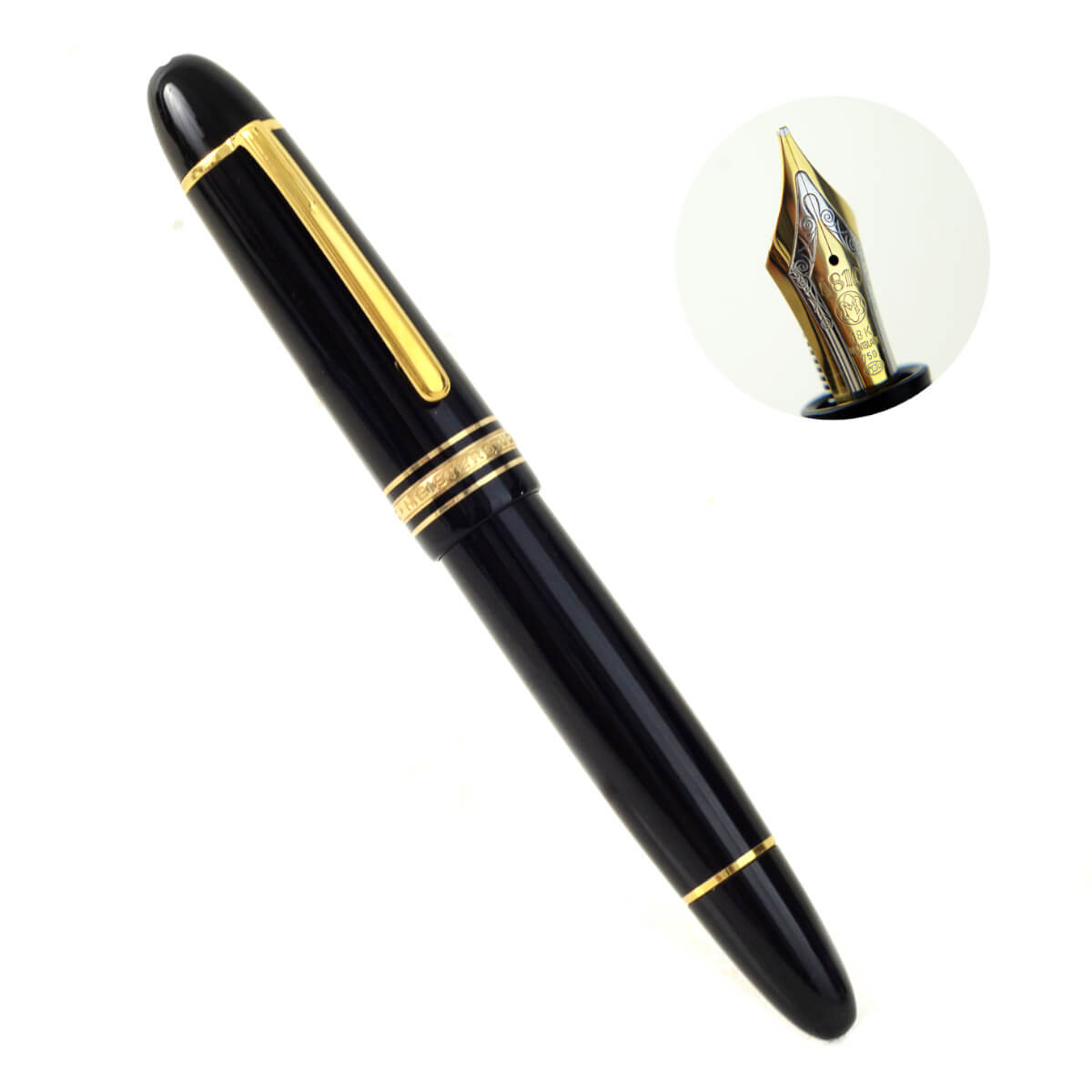 Montblanc Meisterstück 149 Piston Filler fountain pen 18K gold 750 B calligraphy nib –  Very Good