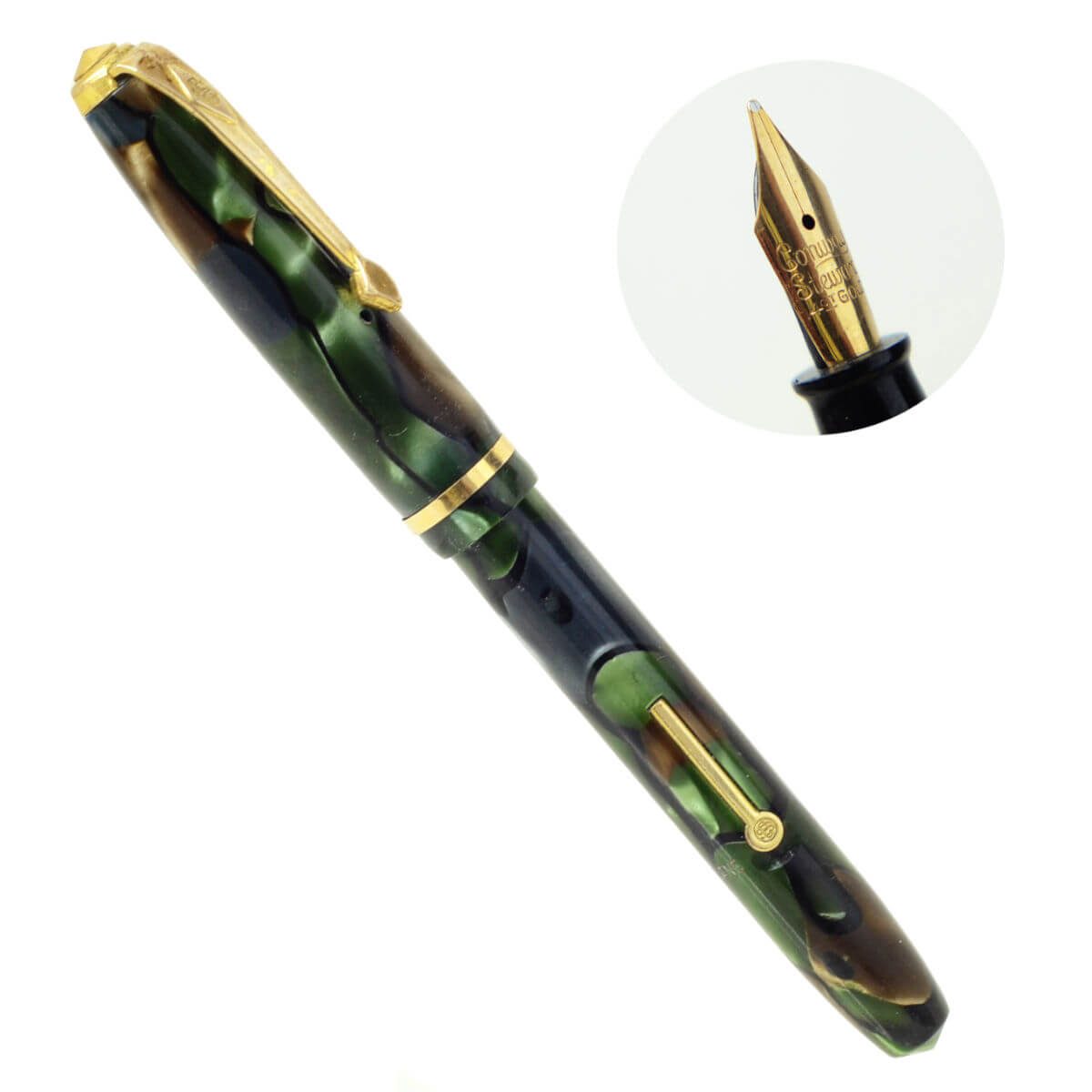 Vintage conway stewart dinkie 550 mini lever filler fountain pen – 14K gold flex nib