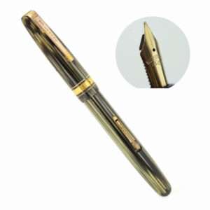 vintage watermans W5 striated fountain pen 14K gold M nib - Rare