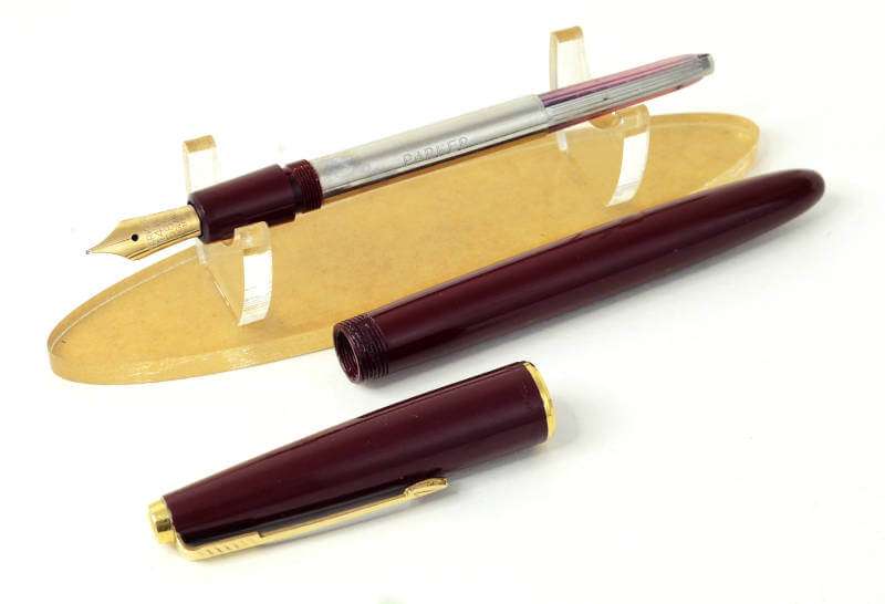 Buy Vintage parker duofold junior burgundy fountain pen gold M nib