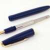 Vintage parker slimfold navy blue fountain pen with 14C gold M nib - VGC - Image 2
