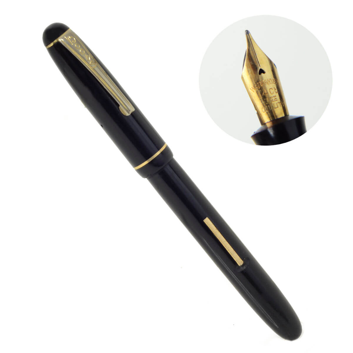 Vintage Burnham boots lever filler fountain pen – 14K gold M nib – Used