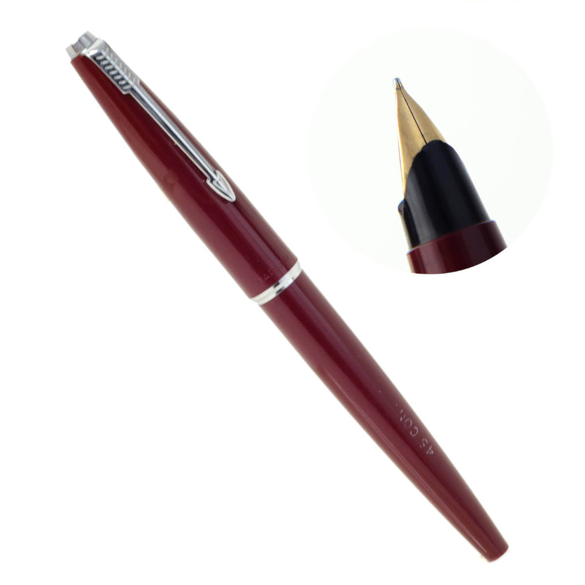 Vintage parker 45 arrow fountain pen 14Karat solid gold F nib – clean