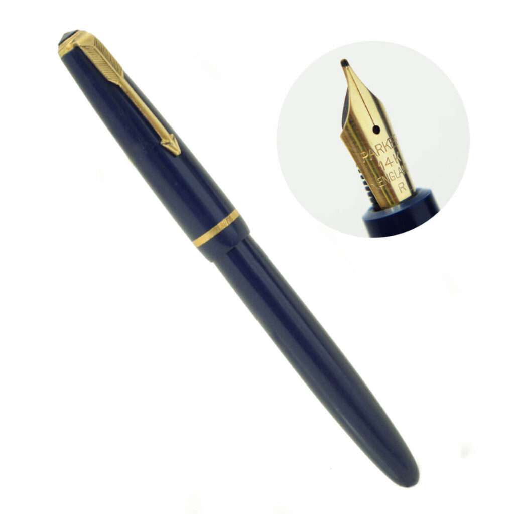 Buy Vintage parker duofold junior navy blue fountain pen gold M nib