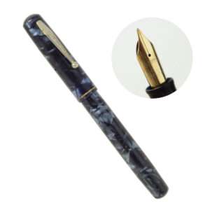 vintage watermans junior lever filler black fountain pen 14K gold reg flex F nib - Used
