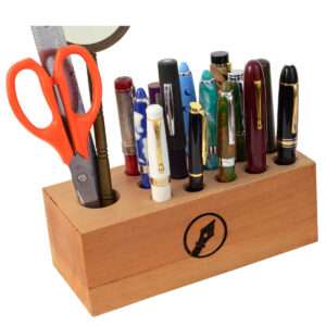 premium beech wood pen stand for 15 pens