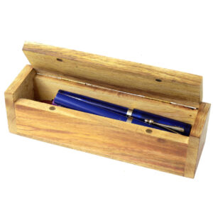 Solid wood pen box with magnetic flap