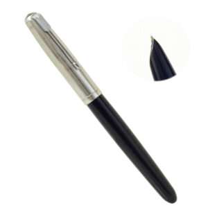 Vintage parker 51 chrome cap fountain pen 14K solid gold F nib - Used