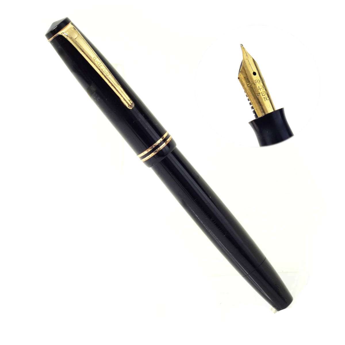 Vintage parker Victory button filler fountain pen with 14K solid gold flex F point nib – Used