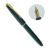 Vintage parker slimfold green fountain pen with 14C gold reg flex B nib - VGC