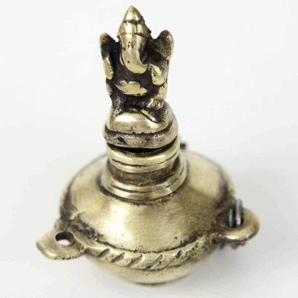 Antique brass inkwell