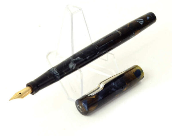 Vintage swan minor self filler fountain pen with 14C solid gold calligraphy nib - Used - Image 2