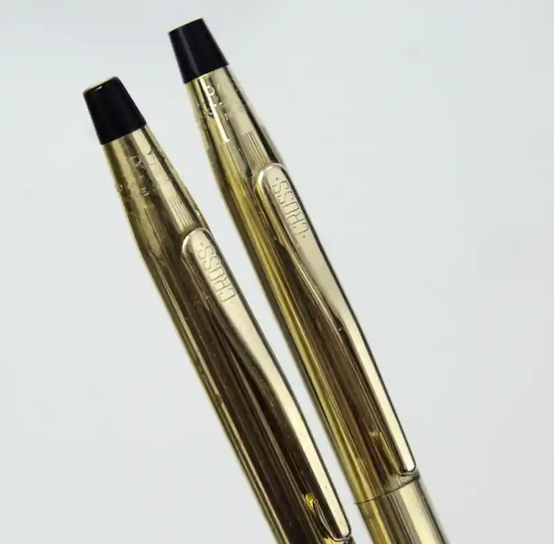 cross century classic rolled gold ballpoint pen pencil set