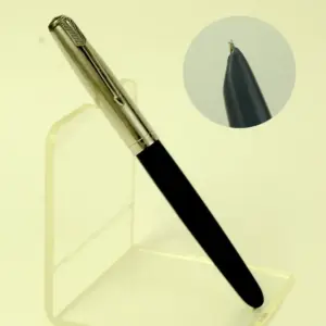 Vintage parker 51 chrome cap fountain pen 14K solid gold F nib - Used