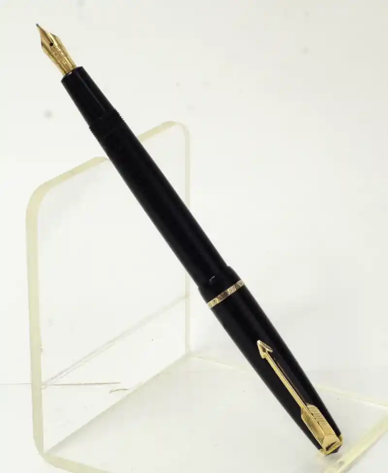 parker slimfold black fountain pen gold nib