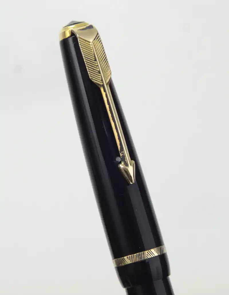 parker slimfold black fountain pen soilid gold nib