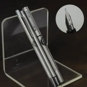 Vintage pilot birdie fountain pen ballpoint and pencil set with steel F nib - mint