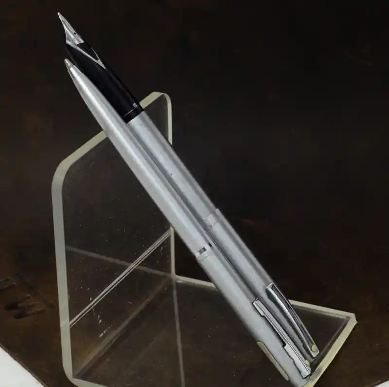 sheaffer 444 chrome barrel fountain pen set made in USA