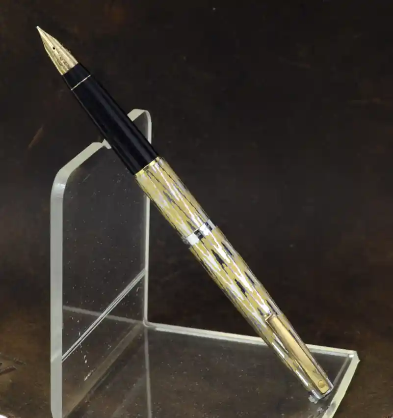 lady sheaffer 923 chevron fountain pen gold nib