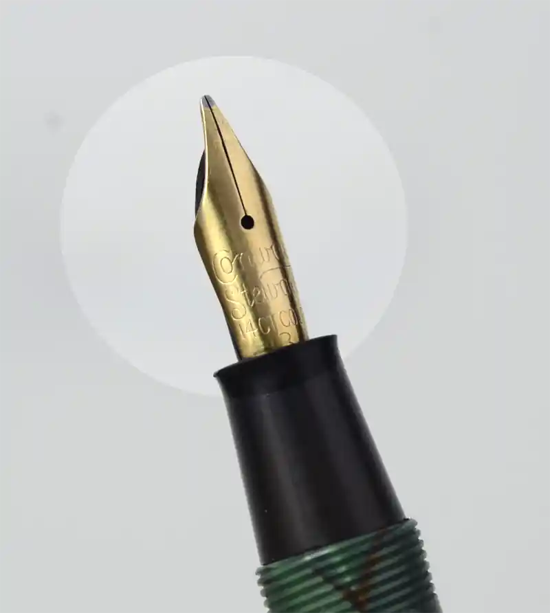 vintage conway stewart 85 lever filler green marbled fountain pen