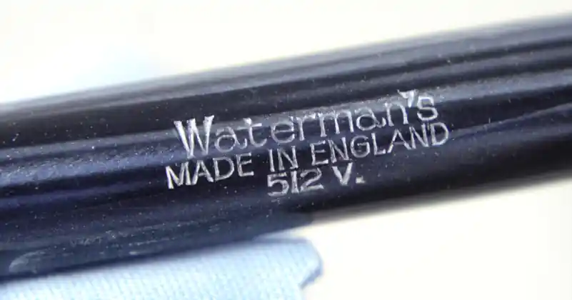watermans 512V striated pen solid gold nib England