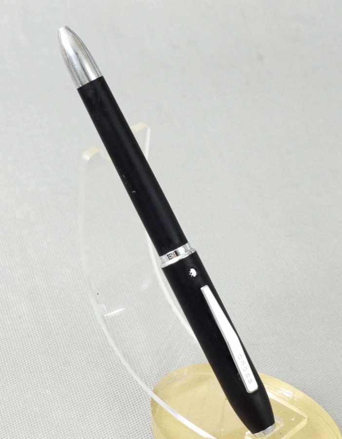 Cross tech 4 satin black barrel multifunction pen 3 ballpoint and 1 pencil