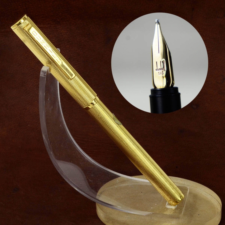 Buy dunhill gemline 14K gold barrel fountain pen with 14K 585 B nib online